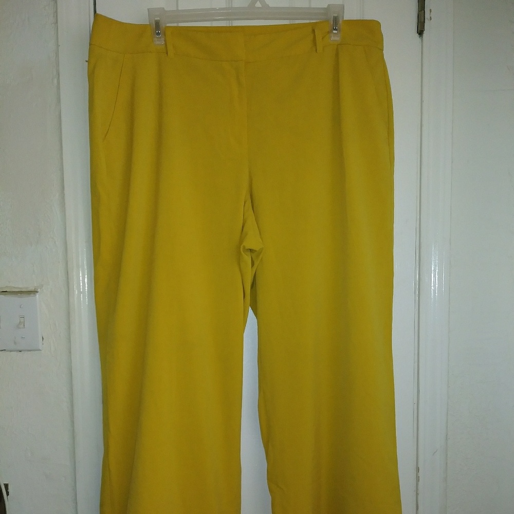 Lane Bryant Yellow Wide Leg Dress Pants